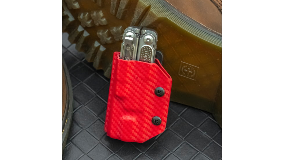 StatGear Kydex Sheath for Leatherman Free P2, Carbon Fiber Red, LP2-CF-RED