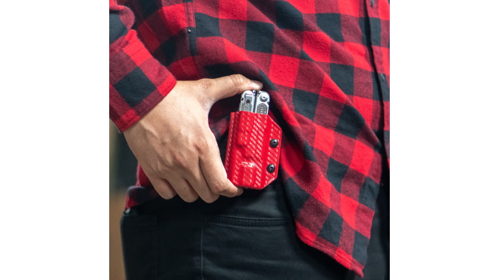 StatGear Kydex Sheath for Leatherman Free P2, Carbon Fiber Red, LP2-CF-RED