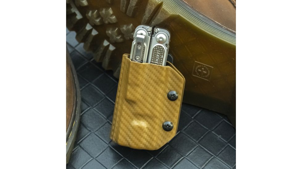 StatGear Kydex Sheath for Leatherman Free P4, Carbon Fiber Brown, LP4-CF-BRN
