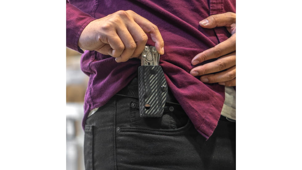 StatGear Kydex Sheath for Leatherman Skeletool Models, Carbon Fiber Black, LSKEL-CF-BLK