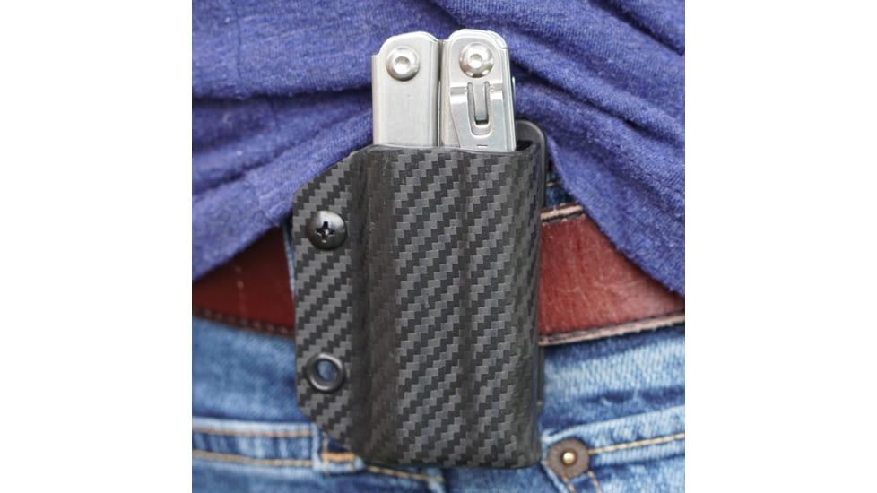 StatGear Kydex Sheath for Leatherman Wingman &amp; Sidekick, Carbon Fiber Black, LWING-CF-BLK