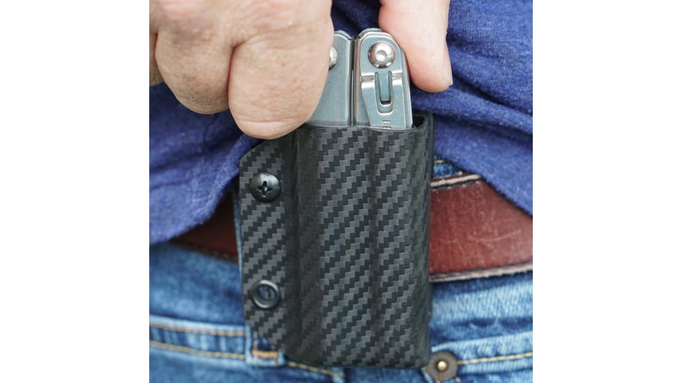 StatGear Kydex Sheath for Leatherman Wingman &amp; Sidekick, Carbon Fiber Black, LWING-CF-BLK