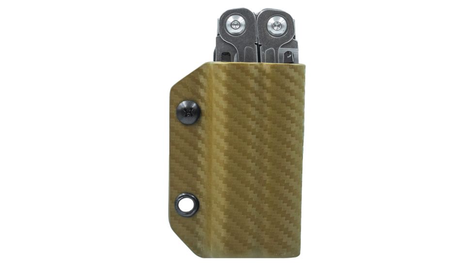 StatGear Kydex Sheath for Leatherman Wingman &amp; Sidekick, Carbon Fiber Brown, LWING-CF-BRN