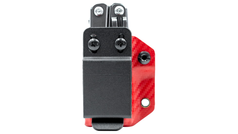 StatGear Kydex Sheath for Leatherman Wingman &amp; Sidekick, Carbon Fiber Red, LWING-CF-RED