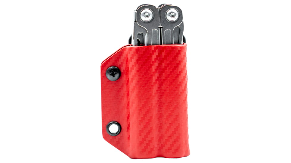 StatGear Kydex Sheath for Leatherman Wingman &amp; Sidekick, Carbon Fiber Red, LWING-CF-RED