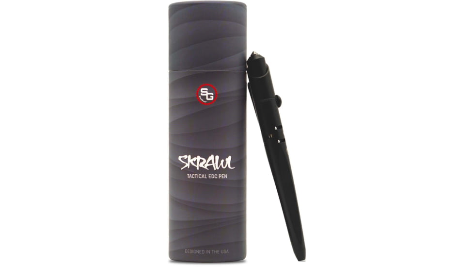 StatGear Skrawl Bolt-Action Tactical Pen, Black, SKRAWL