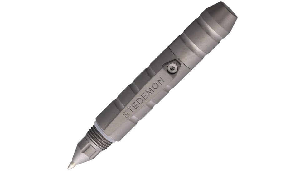 Stedemon EDC Tactical Pen Blasted, Edc Tactical Pen, 2.88in Overall, Blasted Finish, Twist Off Cap, Comes With One Additional Standard Black Ink Refill, Titanium Construction, Blasted, P01BLS