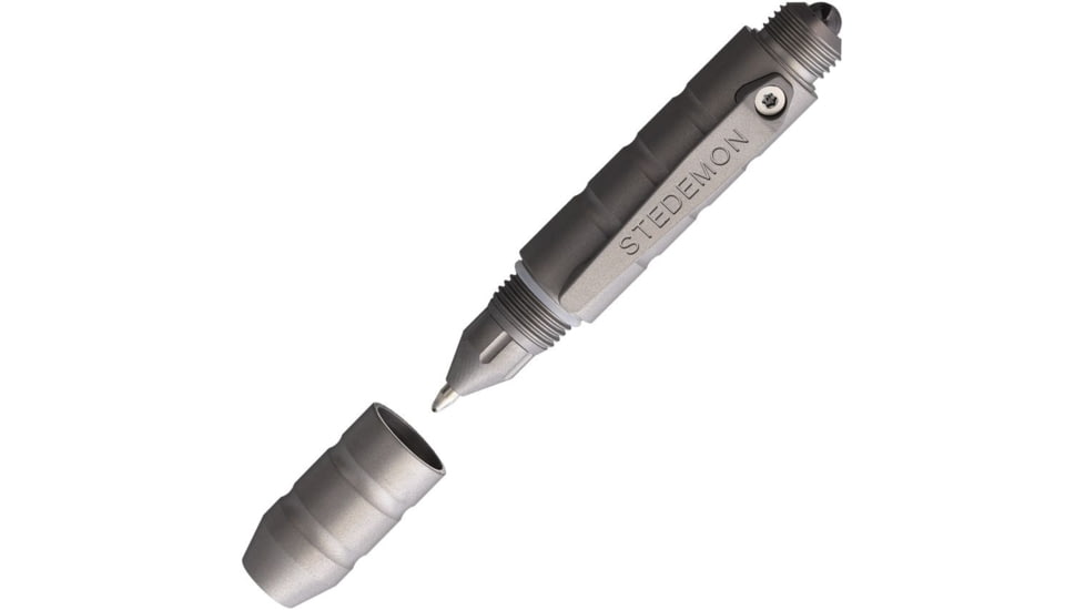 Stedemon EDC Tactical Pen Blasted, Edc Tactical Pen, 2.88in Overall, Blasted Finish, Twist Off Cap, Comes With One Additional Standard Black Ink Refill, Titanium Construction, Blasted, P01BLS