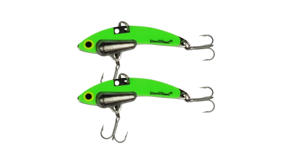 SteelShad Mini, 2 Pack, 1/4 Oz, Glow Green, SSL-10238