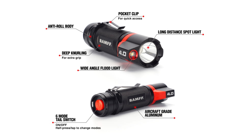 STKR Concepts Bamff 4.0 400 Lumens Dual Cree Led Flshlght W/flood