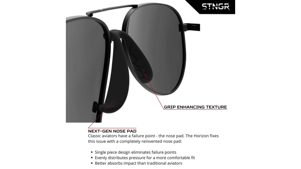 STNGR Horizon Lifestyle Sunglasses, Matte Black/Smoke, Medium/Large, 1P-ODAR-LIOP