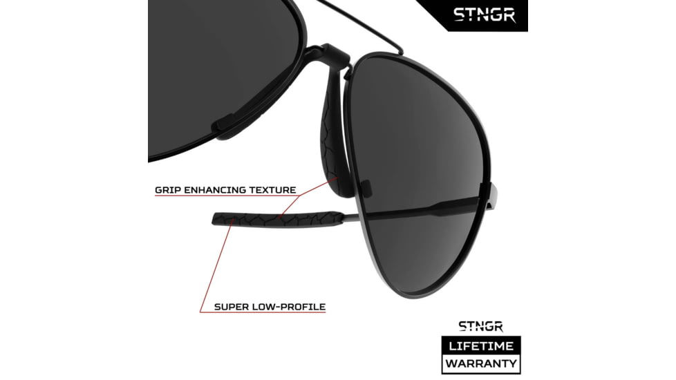 STNGR Horizon Lifestyle Sunglasses, Matte Black/Smoke, Medium/Large, 1P-ODAR-LIOP