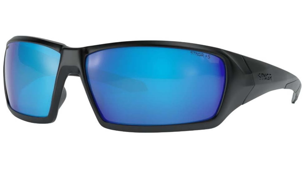 STNGR Ridge Ballistic Sunglasses, Matte Black/Blue Mirror, Large/Extra Large, C7-Z4IT-YY7A