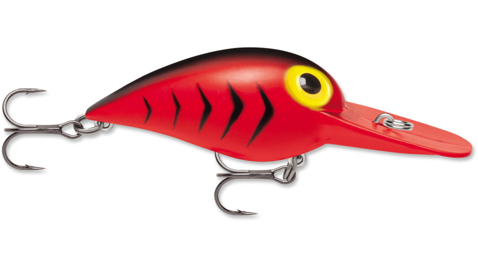 Storm Original Mag Wart Crankbait, Floating, Fluorescent Red/Black Herringbone, 2 3/4in, 3/4oz, AV90