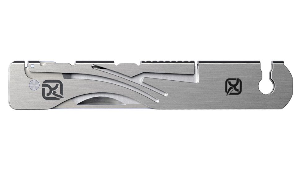Stowaway Tools Folding Knife Tool w/ 1.9in Locking Stainless Steel Blade, Metal-Matte, STW-200