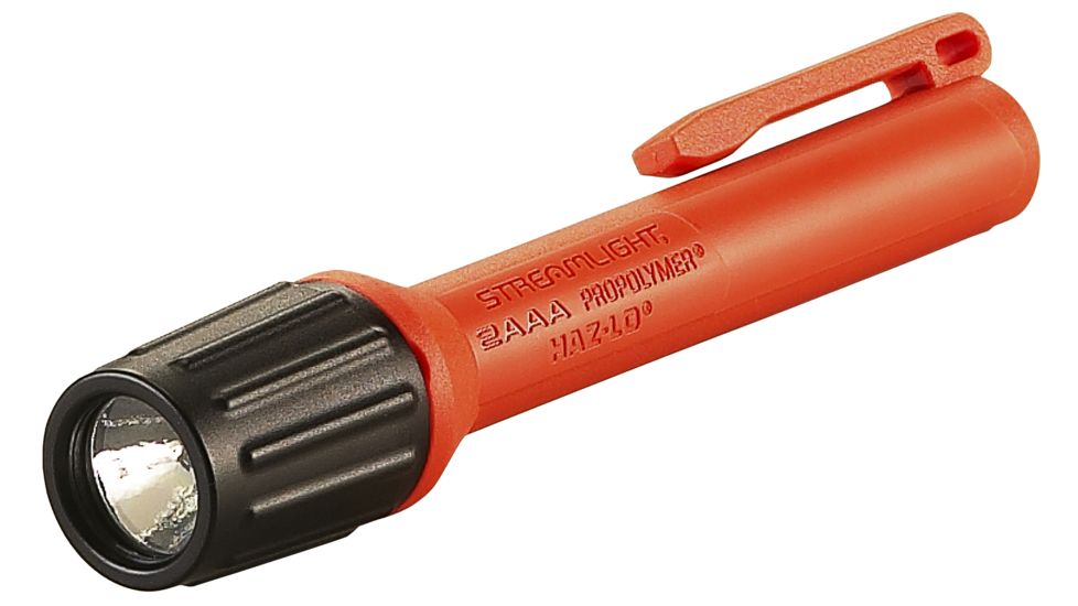 Streamlight 2Aaa Propolymer Haz-Lo Flashlight, Atex Rated, 60 Lumen White Led, 2 X Aaa Battery, Box, Orange, 66507