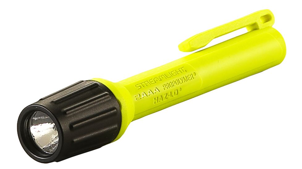 Streamlight 2Aaa Propolymer Haz-Lo Flashlight, Atex Rated, 60 Lumen White Led, 2 X Aaa Battery, Box, Yellow, 66508