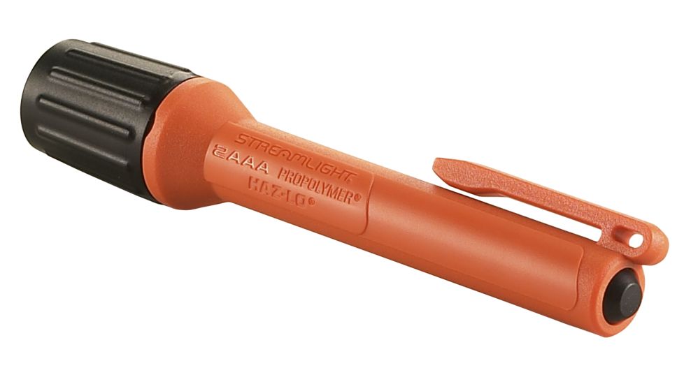 Streamlight 2Aaa Propolymer Haz-Lo Flashlight, Inmetro Rated, 60 Lumen White Led, 2 X Aaa Battery, Orange, 66509