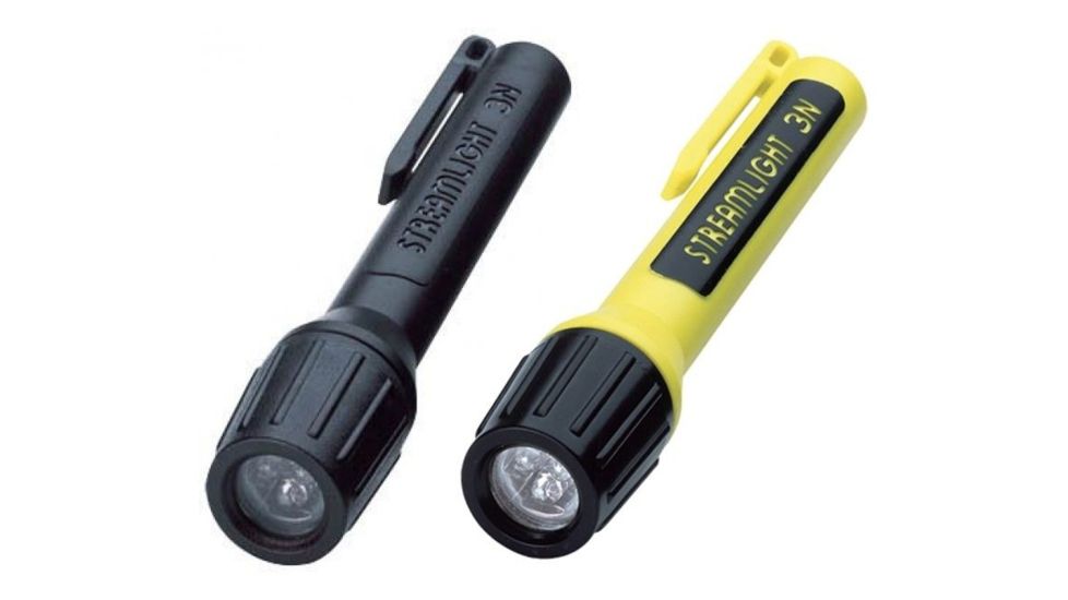 Streamlight 3N Propolymer Flashlights with batteries, Black, Yellow
