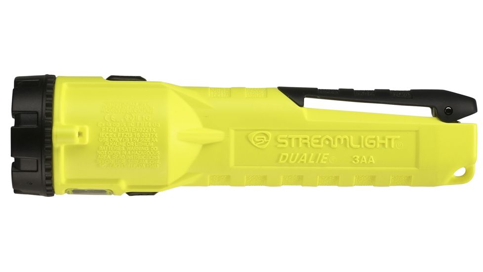 Streamlight Dualie 3Aa Flashlight, Atex Rated, 245 Lumen Spot/Flood Led, 3 X Aa Battery, Clam Pack, Yellow, 68754