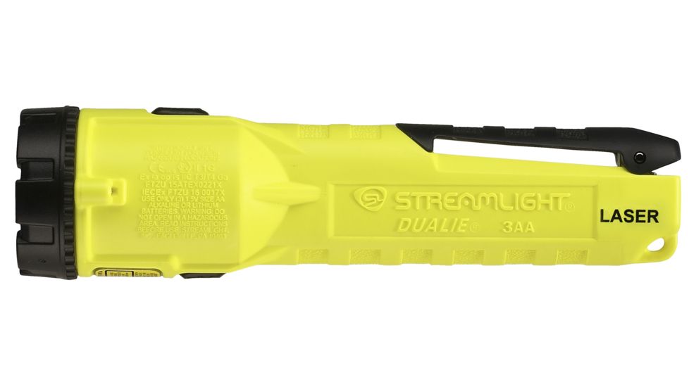 Streamlight Dualie 3AA Flashlight, Atex Rated, 5Mw Red Laser, 245 Lumens, Yellow, 68764