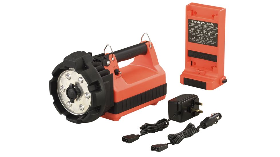 Streamlight E-Flood LiteBox HL Standard System, 240V AC/12V DC, shoulder strap &amp; mounting rack-Orange 45663