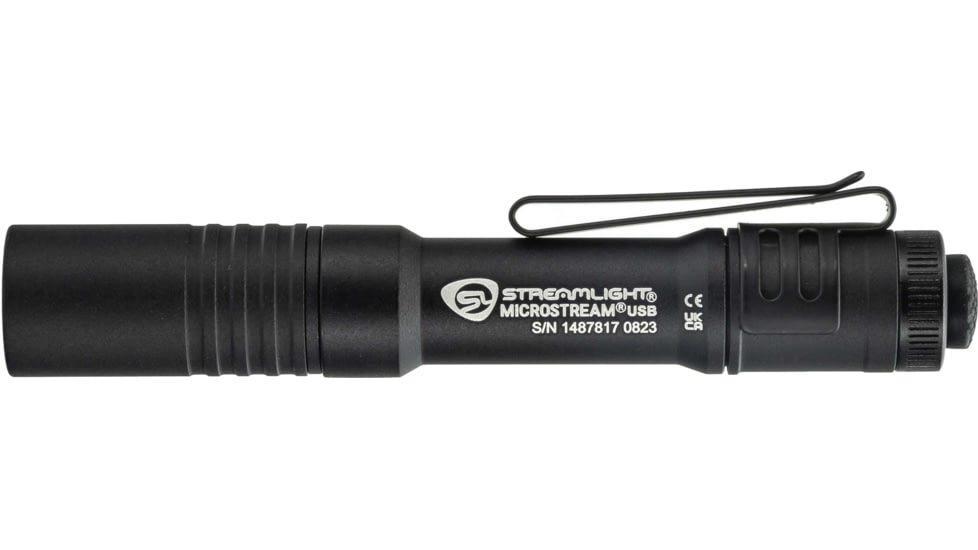 Streamlight OPMOD MicroStream Personal LED Flashlight, Ultra-Compact USB Rechargeable, 250/50 Lumens, Black, 66604OPMOD