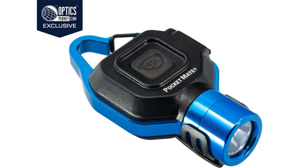 Streamlight OPMOD Pocket Mate Ultra-Compact LED Flashlight, Lithium Ion, White, 325 Lumens, Blue, 73302OPMOD