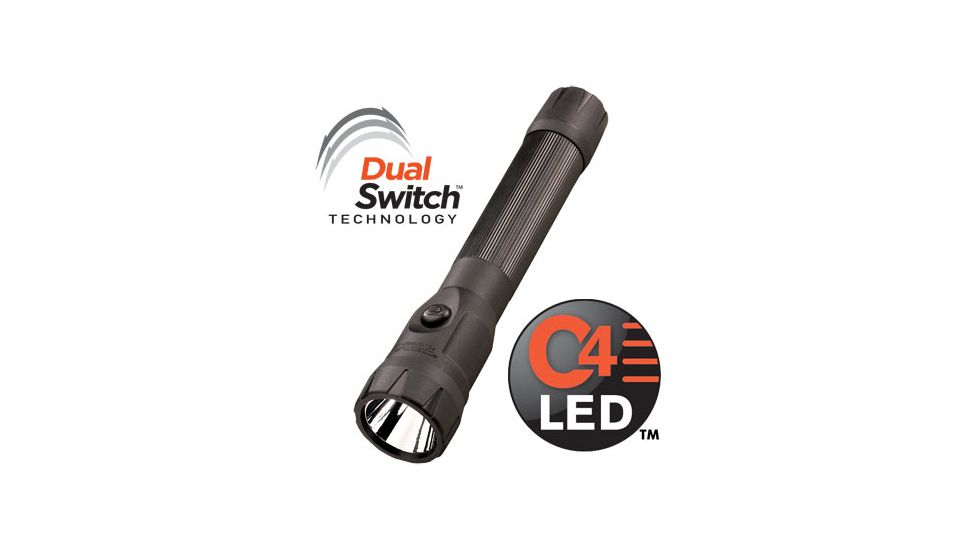 Streamlight PolyStinger DS LED Flashlight, Black - 120V AC Charger with Piggyback Fast Charge base 76833