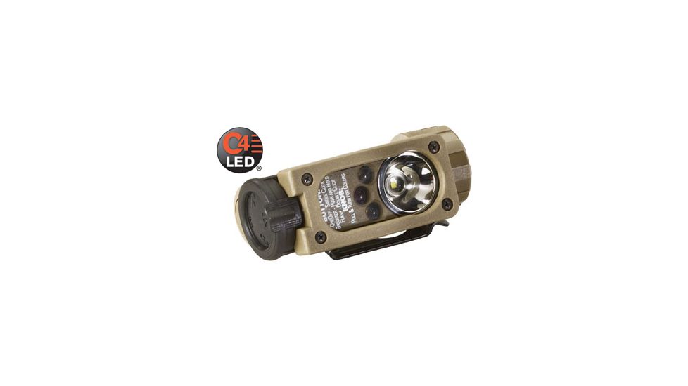 Streamlight Sidewinder Compact Tactical Flashlights - White C4 LED, Red, Green, Blue LEDs - Coyote
