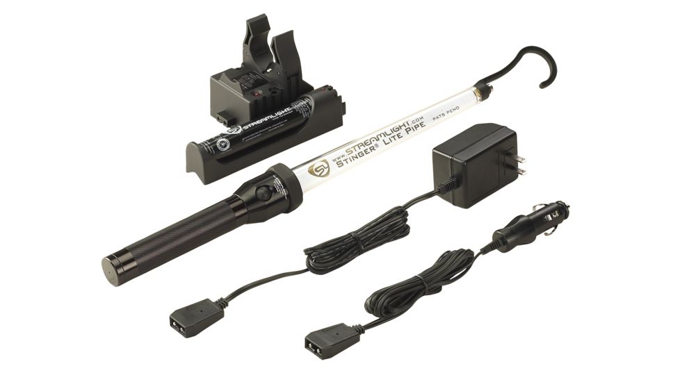 Streamlight Stinger Lite Pipe Flashlight / Work Light, 120V AC/DC - 1 PiggyBack Holder, NiCd, 75654