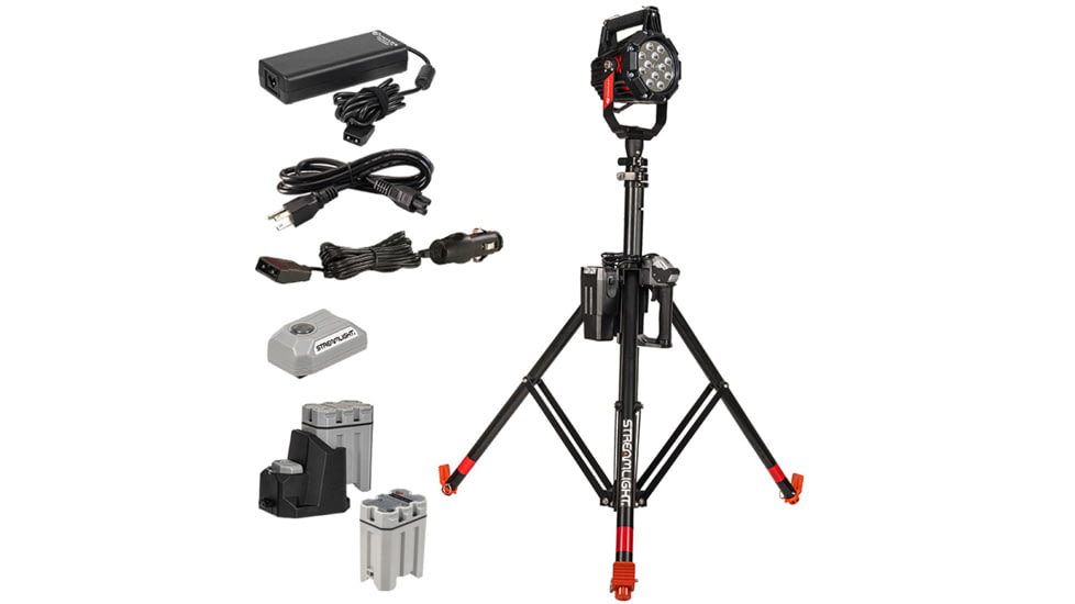Streamlight Portable Scene Light III SL-P6 Lithium-Ion Battery and AC/DC 10000 Lumens Spotlight with Tripod System, Black, 46105