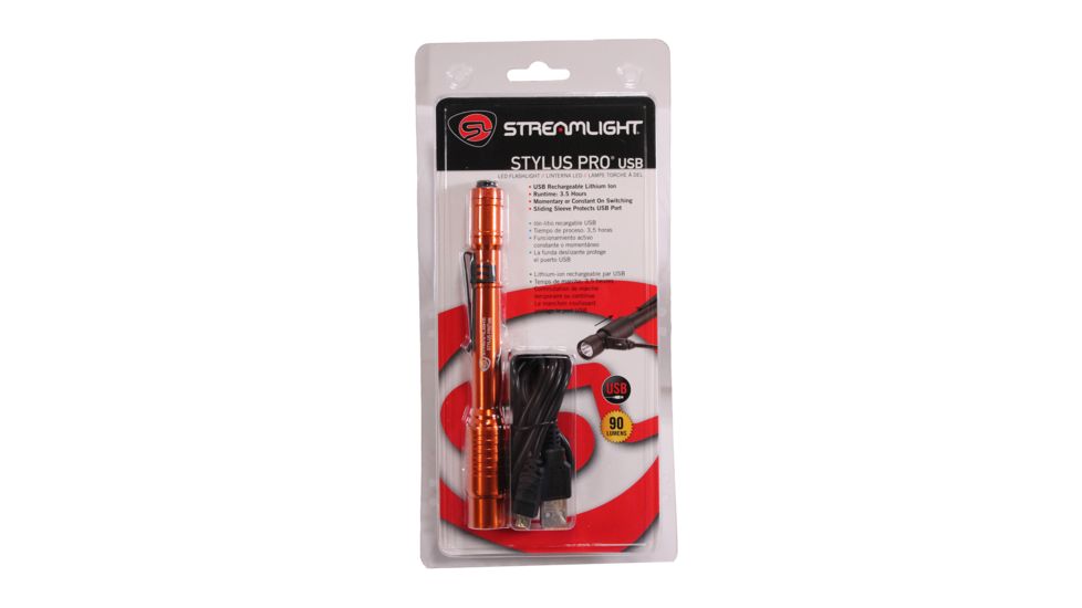 Streamlight Stylus Pro Usb Rechargeable Penlight, Orange - 66147