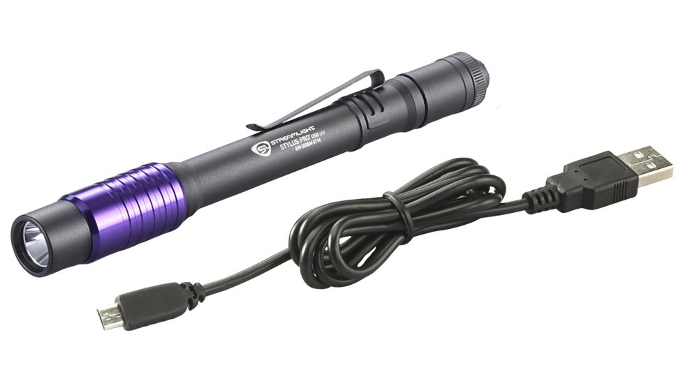 Streamlight Stylus Pro USB UV Rechargeable Penlight,325mW w/USB Cord,Holster 66149