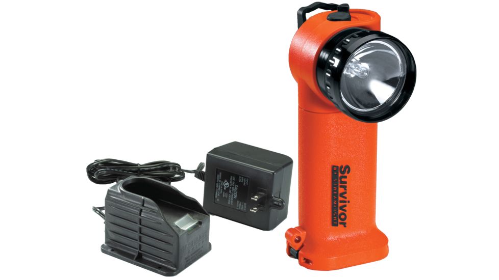 Streamlight Survivor Div 1 Flashlight, Orange, w/ 120V AC Charger,  Fast Charge base 91001