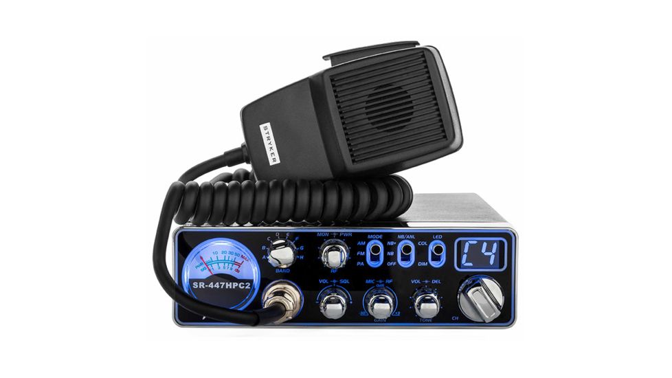 Stryker Compact 10 Meter Radio Multi-Color Faceplate Echo And Talkback, Black SR447HPC2