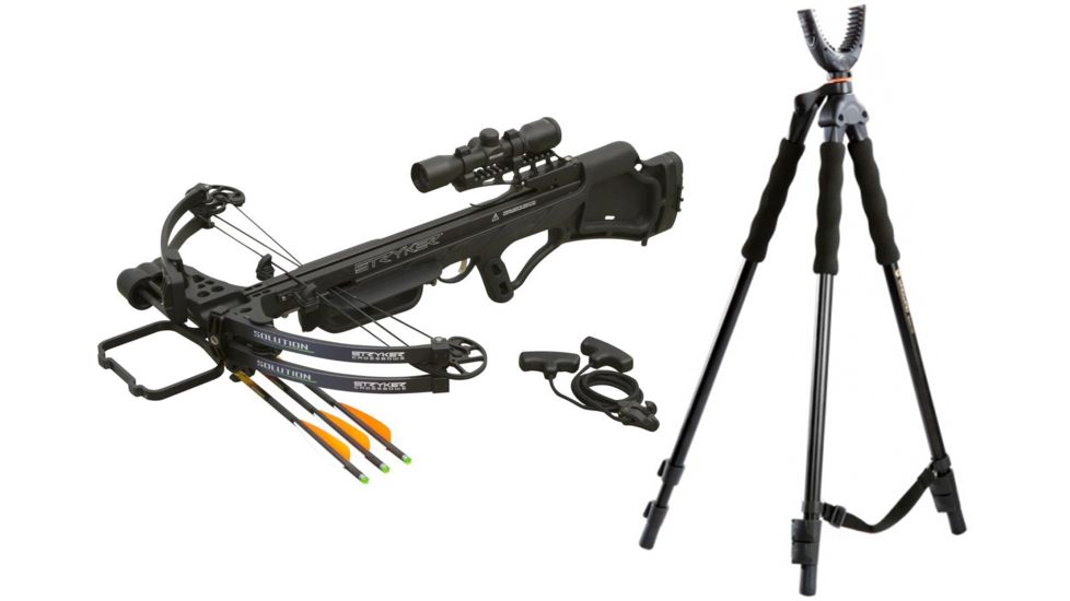 Stryker Solution Crossbow, Package Black, A12404 W/ Vanguard Quest Tripod