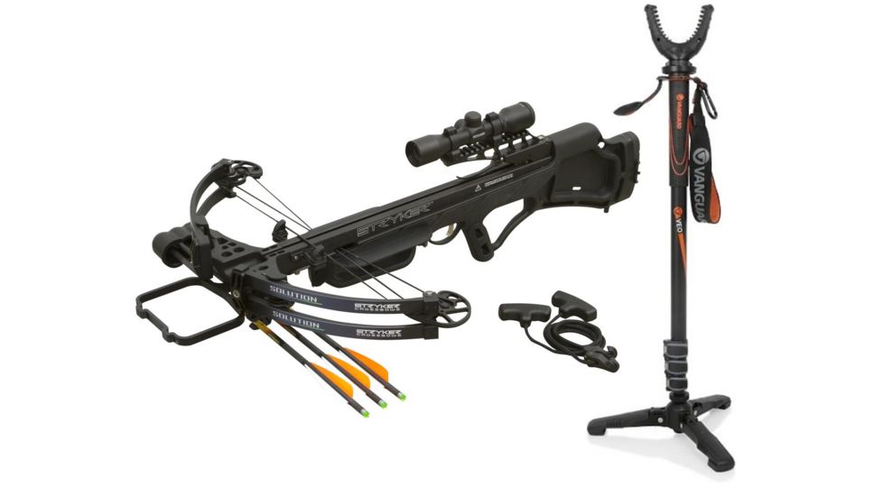Stryker Solution Crossbow, Package Black, A12404 W/ Vanguard Veo Shooting Stick