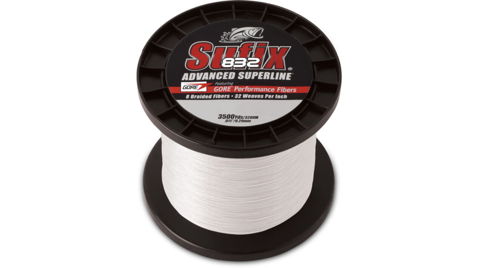 Sufix 832 Braid 10lb Line, Ghost, 3500 Yds, 660-410GH