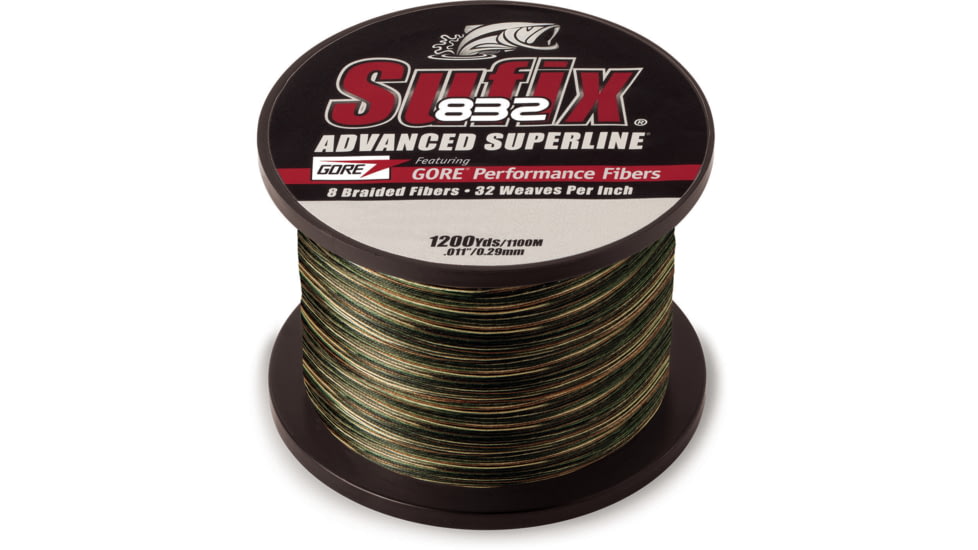 Sufix 832 Braid 15lb Line, Camo, 1200 Yds, 660-315CA