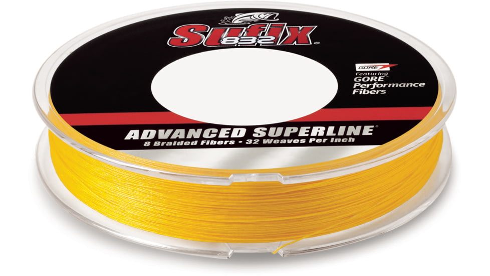 Sufix 832 Braid 15lb Line, Hi-Vis Yellow, 150 Yds, 660-015Y
