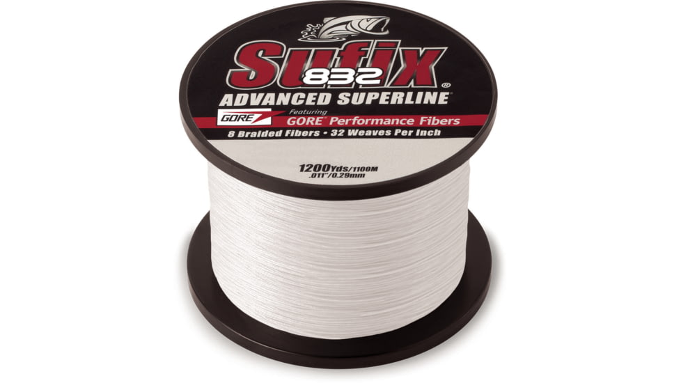 Sufix 832 Braid 30lb Line, Ghost, 1200 Yds, 660-330GH