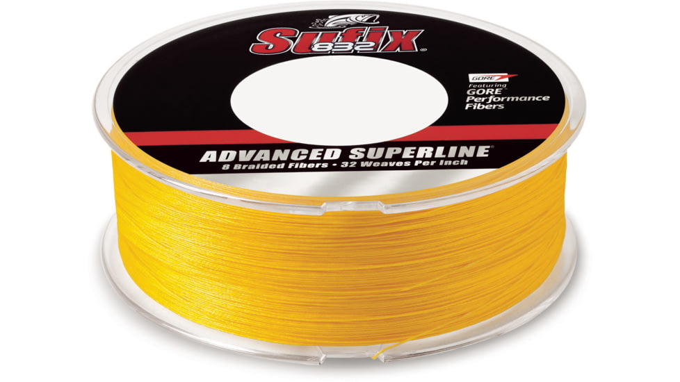 Sufix 832 Braid 30lb Line, Hi-Vis Yellow, 600 Yds, 660-230Y