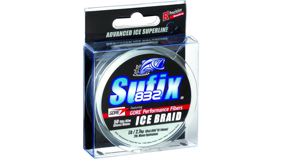 Sufix 832 Ice Braid Line 10Lb 50Yd Ghost, 671-010GH