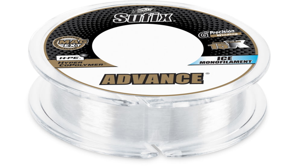 Sufix Advance Ice Monofilament, 8 lb, 100 yd, Clear, 606-008