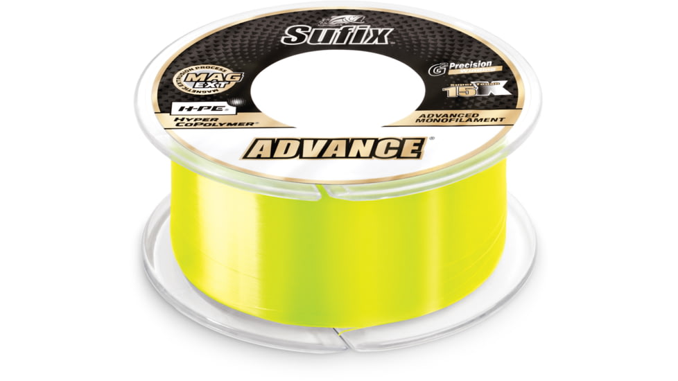 Sufix Advance Mono Line 4lb Test, 330yd, Neon Lime, Boxed, 604-104L