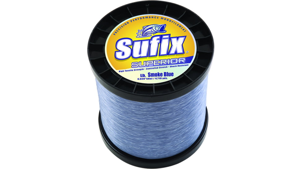 Sufix Superior Monofilament Line 30lb 3950yd Smoke Blue 2.2lb Spool, 647-930