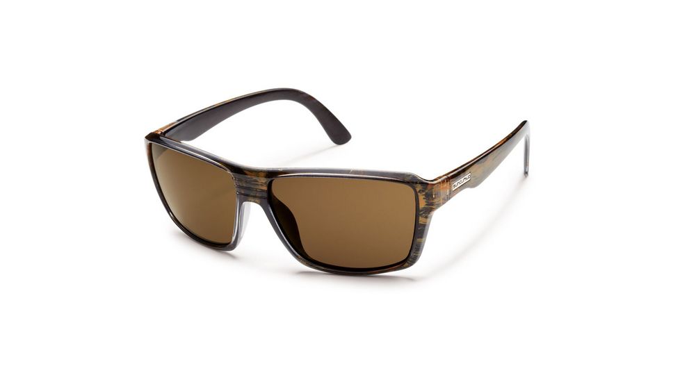 Suncloud Polarized Optics Colfax (New) Sunglasses - Psycho Black Frame, Brown Polarized Polycarbonate Lenses S-CFPPBRPB