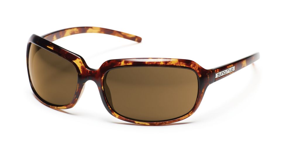 Sun Cloud Poppy Sunglasses with Tortoise Frames, Brown Lenses