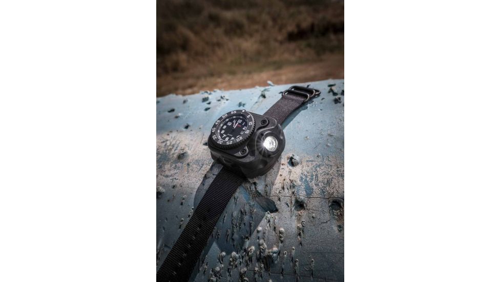 SureFire 2211 Wristlight With Surefire Watch Movement, Rechargeable Li-Ion, 15/60/300 Lumens, Black, 2211-B-BK-SF